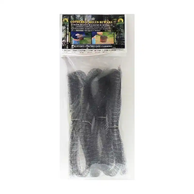 Grow Master 12 In. W Gray Stainless Steel Gopher Wire Basket
