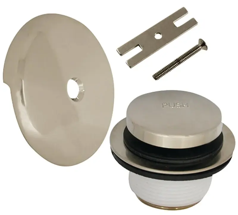 Bath Drain Kit With Touch Toe Stopper, Brushed Nickel