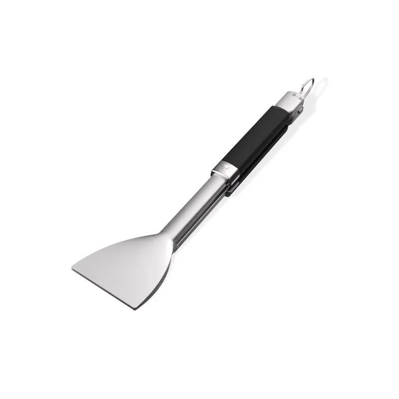 Weber Flat Grip Stainless Steel Grill Tongs – Black & Silver, Heat‑Resistant Handles