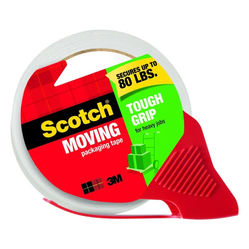 Scotch Tough Grip Clear Dispenser Tape – 1.9‑in Wide, 54‑yd Roll With Built‑In Dispenser