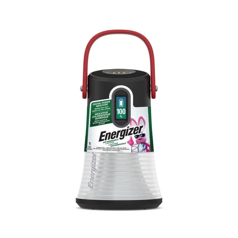 Energizer 500‑Lumen LED Lantern With Digital Power Meter – Black/White