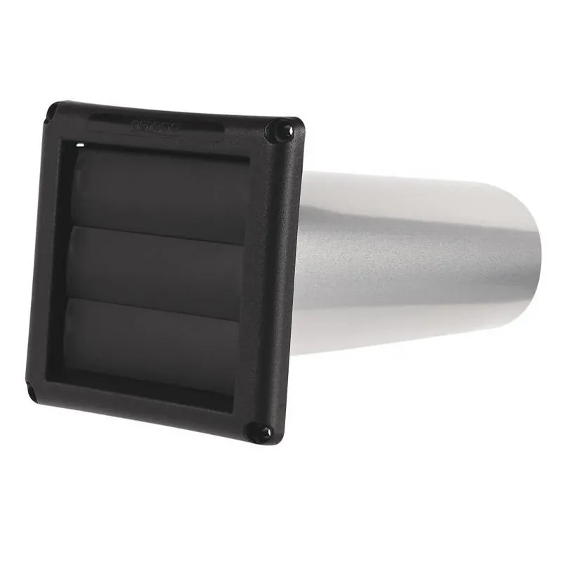 Deflect-O Premium 11"×4" Black‑Silver Dryer Exhaust Kit – Aluminum/Plastic