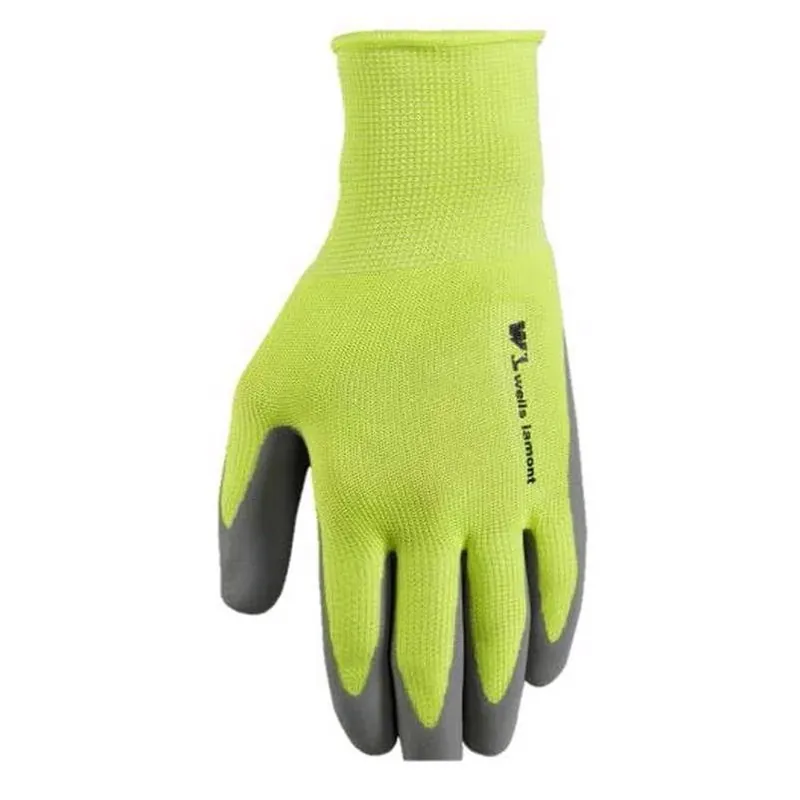 Wells Lamont Men’s Hi‑Vis Safety Gloves – Gray/Yellow, Medium, Indoor/Outdoor