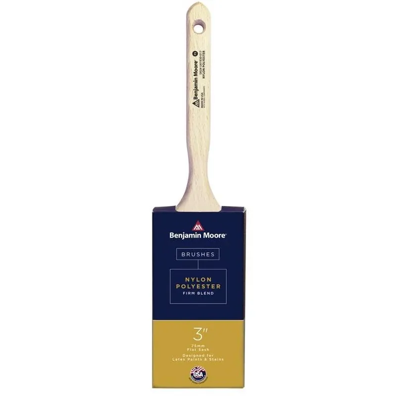 Benjamin Moore 3‑Inch Firm Flat Sash Paint Brush – Nylon‑Polyester Bristles, Wood Handle