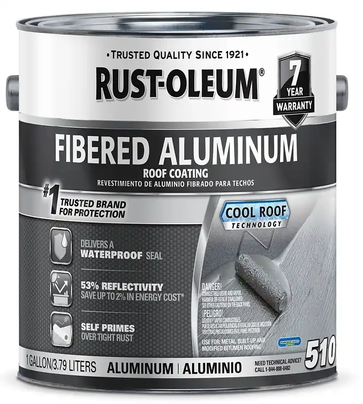 Fibered Roof Coating, Aluminum, 1-Gallon