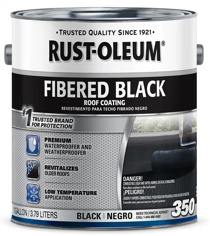 Fibered Roof Coating, Black, 1-Gallon