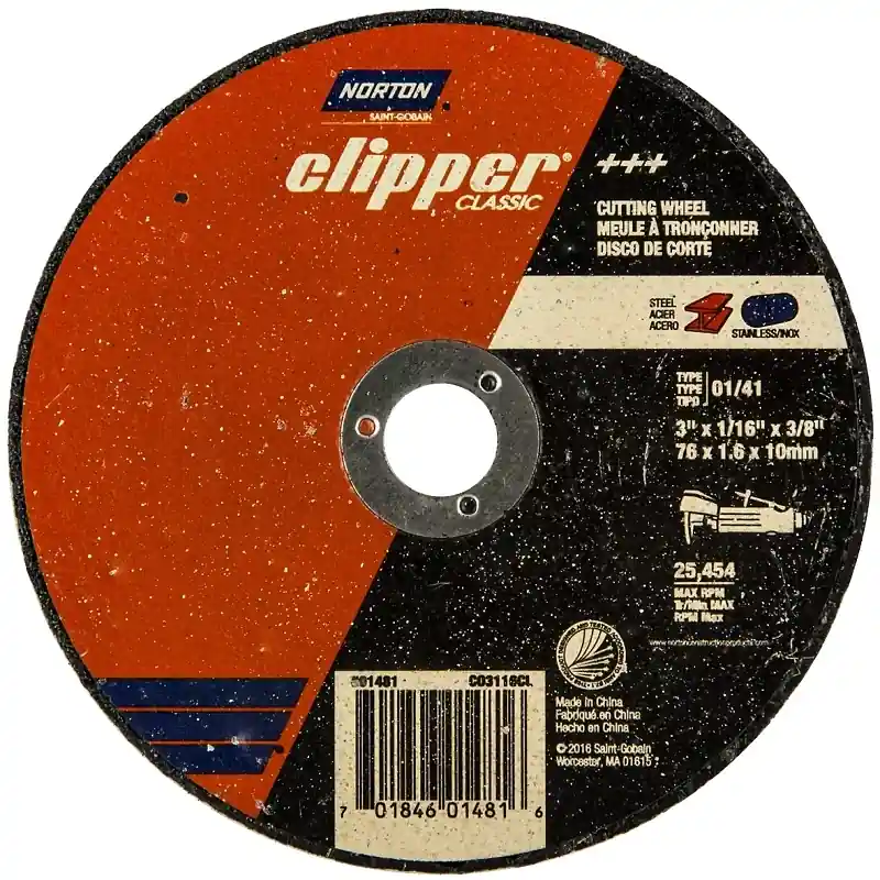 Norton Clipper 3 In. D X 3/8 In. X 1/16 In. Thick Aluminum Oxide Classic Cut-Off Wheel 1 Pk