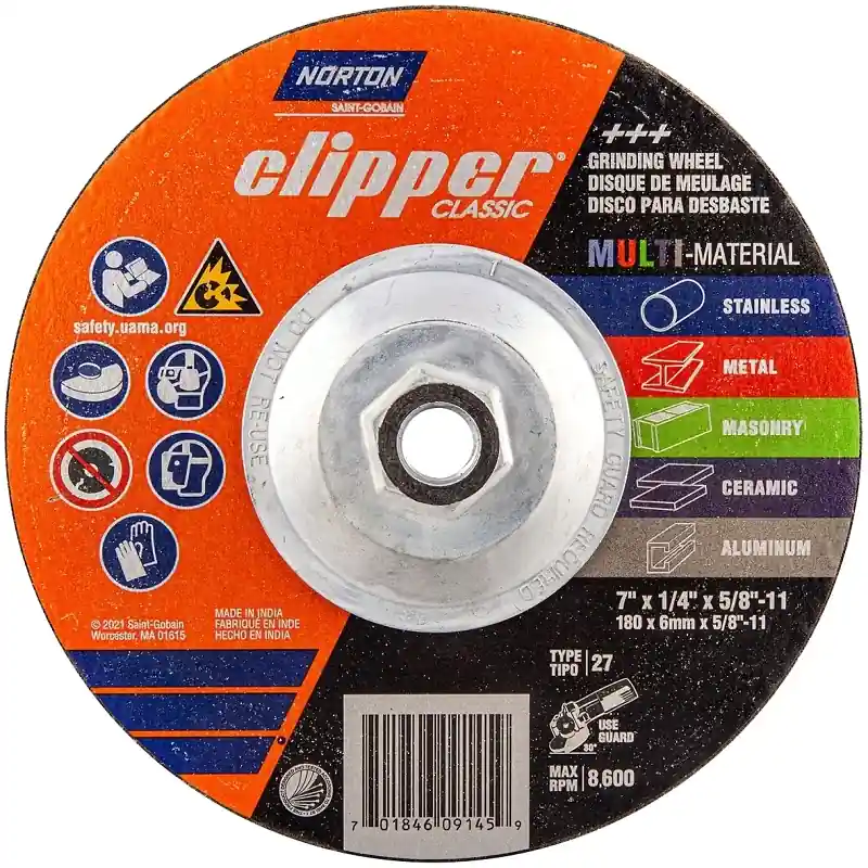 Clipper 7 In. Classic Grinding Wheel For Multi-material Cutting And Grinding