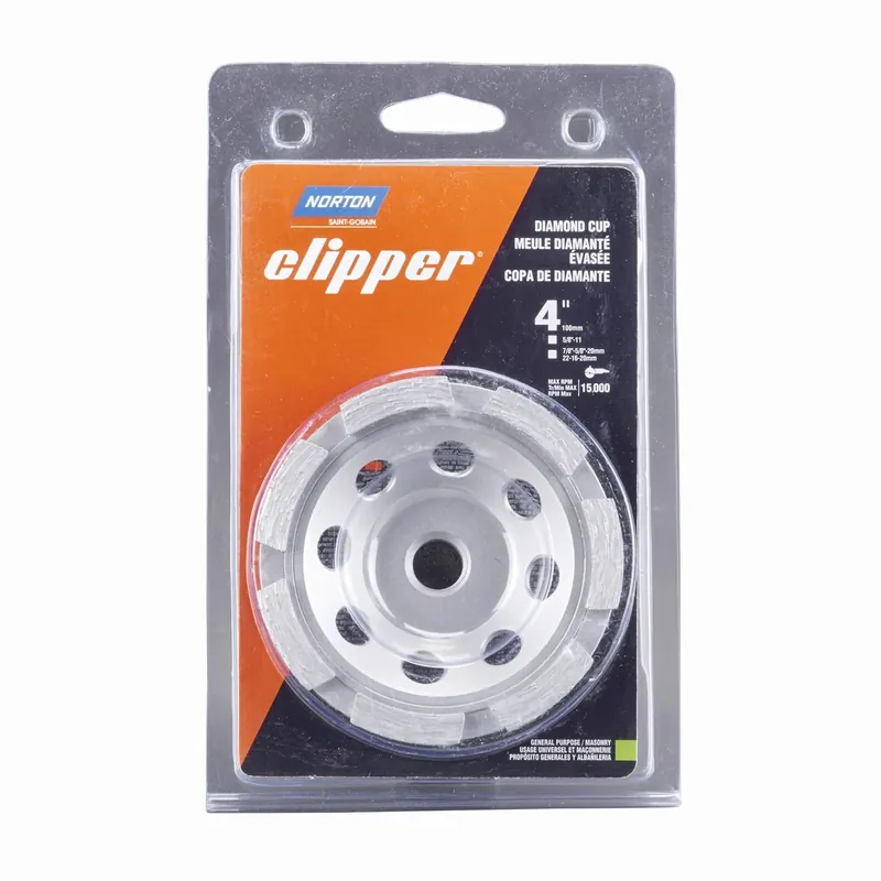 Norton Clipper 4 In. D X 5/8-11 In. X 0.210 In. Thick Classic Cup Wheel 1 Pk