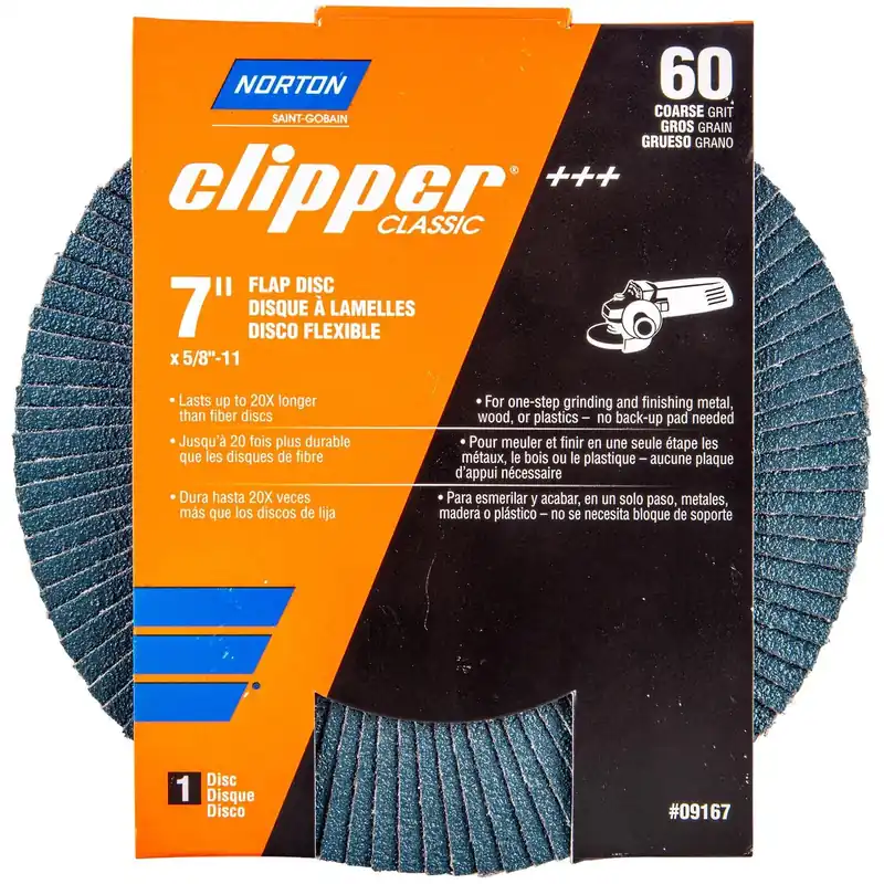 Norton Clipper 7 In. Zirconia Alumina Flap Disc 60 Grit