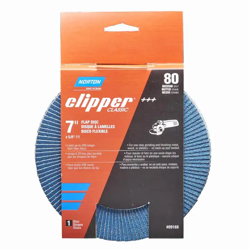 Norton Clipper 7 In. D X 5/8-11 In. Zirconia Alumina/X-Wt Cotton Flap Disc 80 Grit 1 Pc