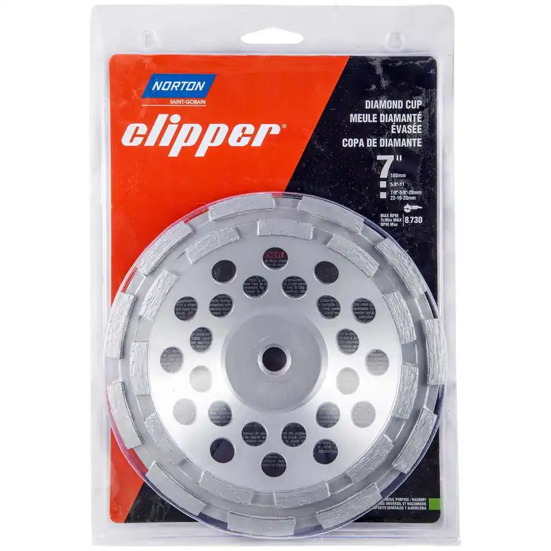 Norton Clipper 7 Inch Diameter X 5/8-11 Inch Classic Cup Grinding Wheel