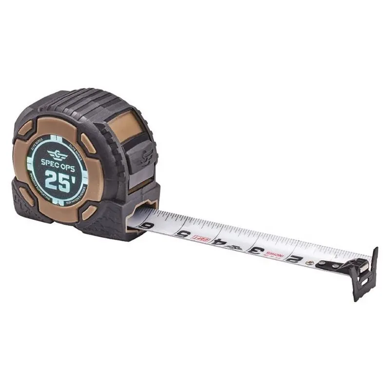 Spec Ops 25‑Foot Magnetic Tape Measure – Lockable 3.7‑Inch Blade With ABS/Rubber Case