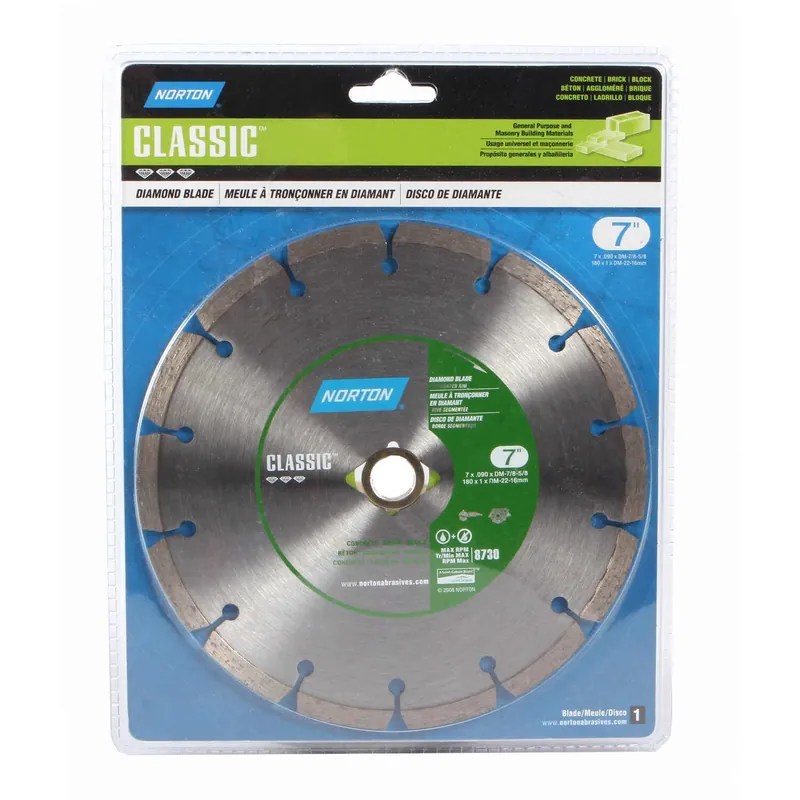 Norton Clipper 7 In. D X 5/8 And 7/8 In. Diamond Segmented Rim Saw Blade 14 Teeth 1 Pk