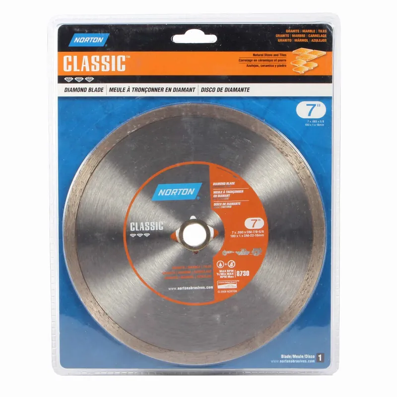 7 Diamond Classic Continuous Rim Diamond Saw Blade 5/8 And 7/8 0.09 In.