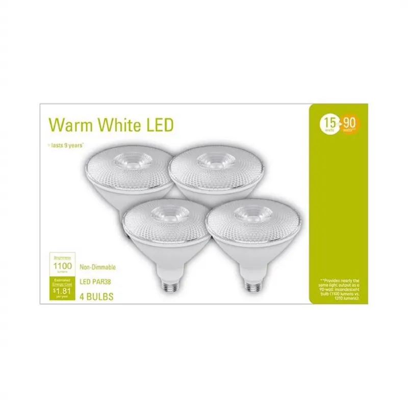 GE PAR38 E26 (Medium) LED Floodlight Bulb Warm White 90 Watt Equivalence 4 Pk