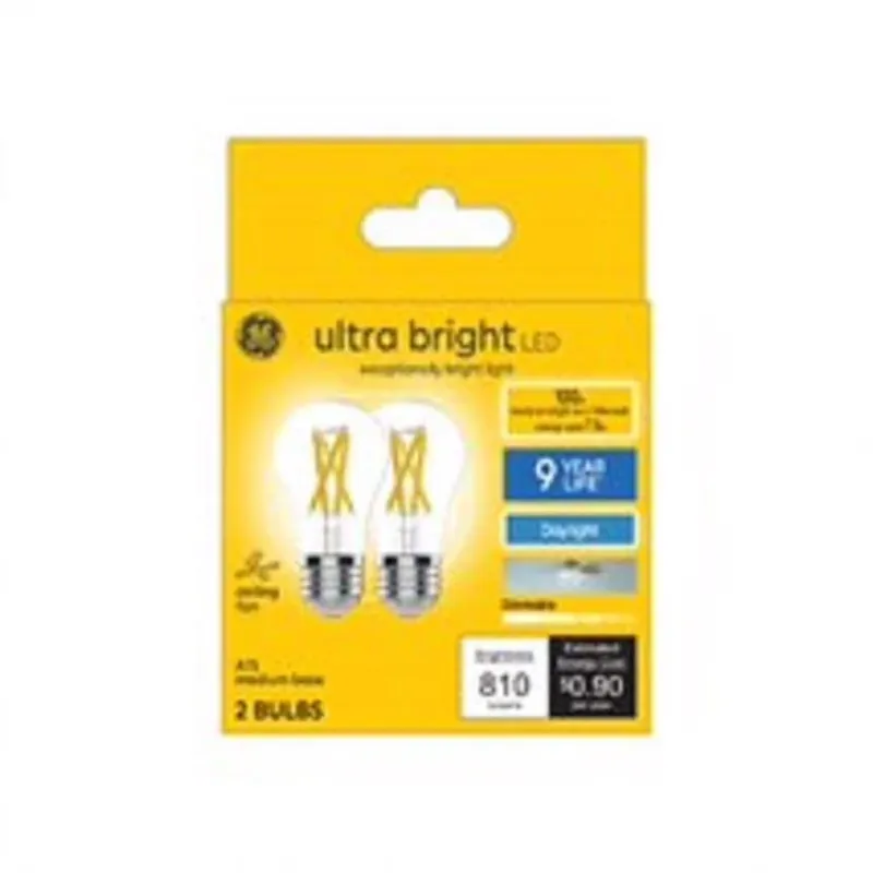 GE Ultra Bright A15 LED Daylight Bulb – 7.5W (100W Equivalent) Dimmable 2‑Pack