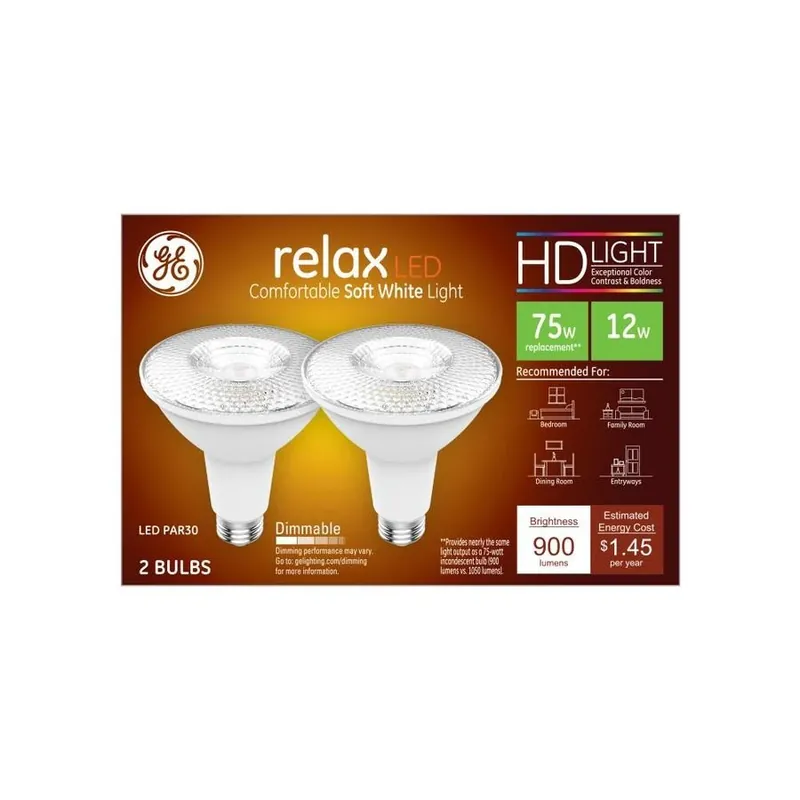 GE Relax HD PAR 30L E26 (Medium) LED Bulb Soft White 75 Watt Equivalence 2 Pk