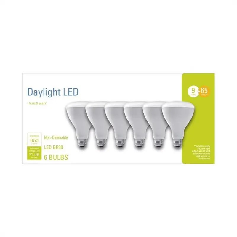 GE BR30 E26 (Medium) LED Bulb Daylight 65 Watt Equivalence 6 Pk