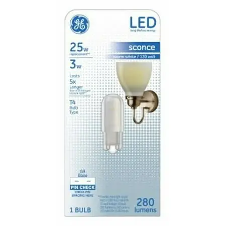 GE T4 G9 LED Bulb Warm White 25 Watt Equivalence 1 Pk