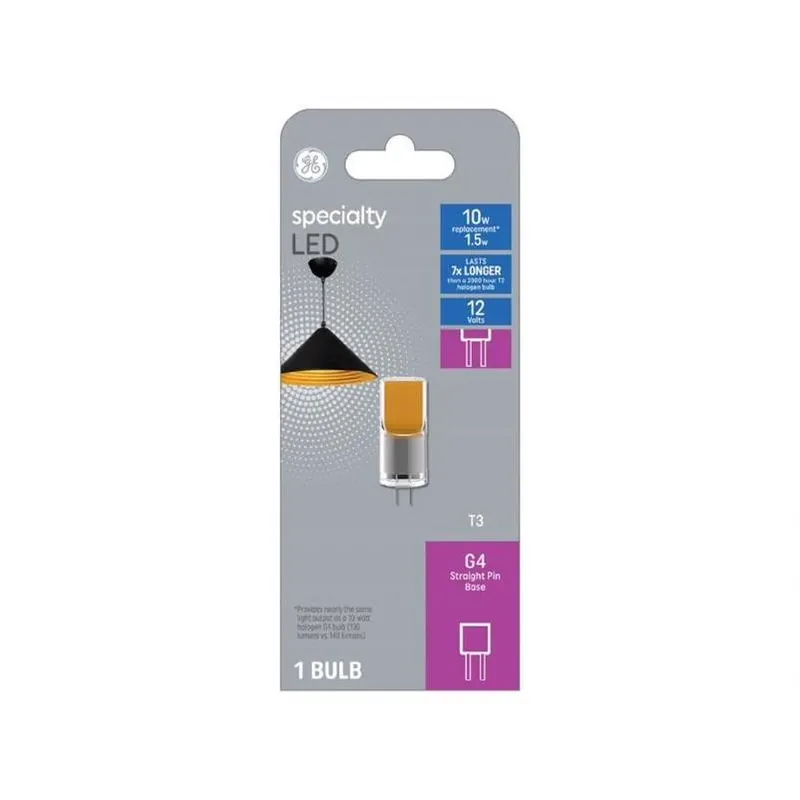 GE T3 G4 LED Bulb – Warm White, 10‑Watt Equivalent, 1‑Pack