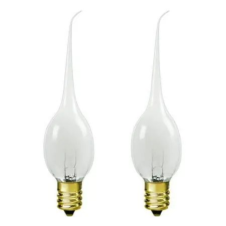 Satco 5 W C7 Decorative Incandescent Bulb E12 (Candelabra) Warm White 2 Pk