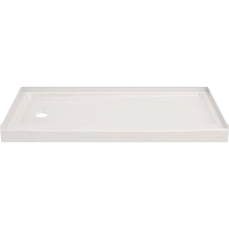 Classic 500 Shower Base, Left-Hand Drain, Gloss White, 60 X 30 In.