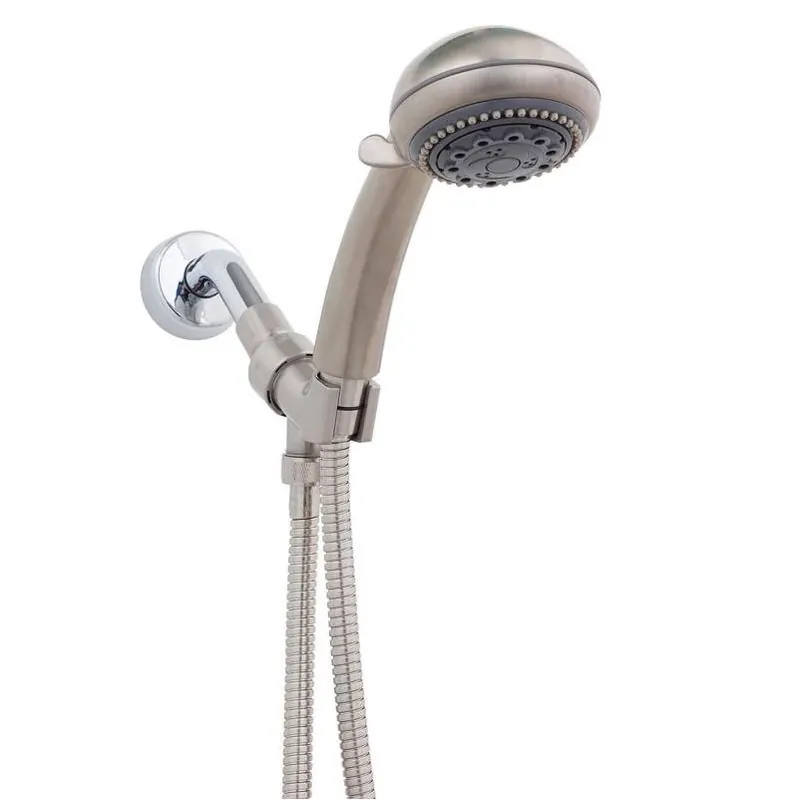 Whedon Champagne Massage Handheld Showerhead – Brushed Nickel, 5 Spray Settings, 2 GPM