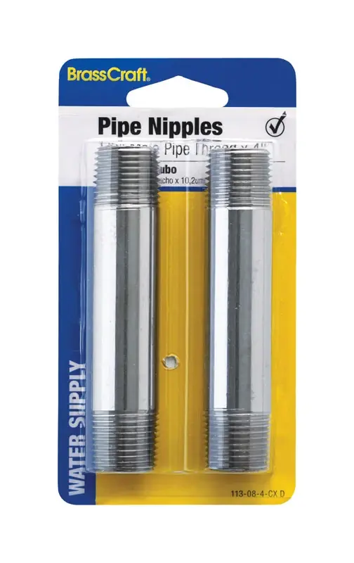 BrassCraft 1/2 In. MIP Pc Brass Nipple 4 In. L