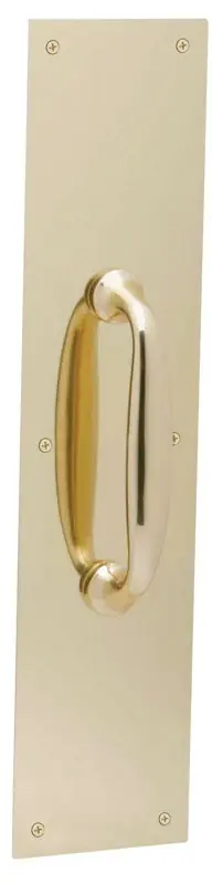 H.b. Ives 15 In. L Bright Brass Pull Plate With Heavy Duty Mount