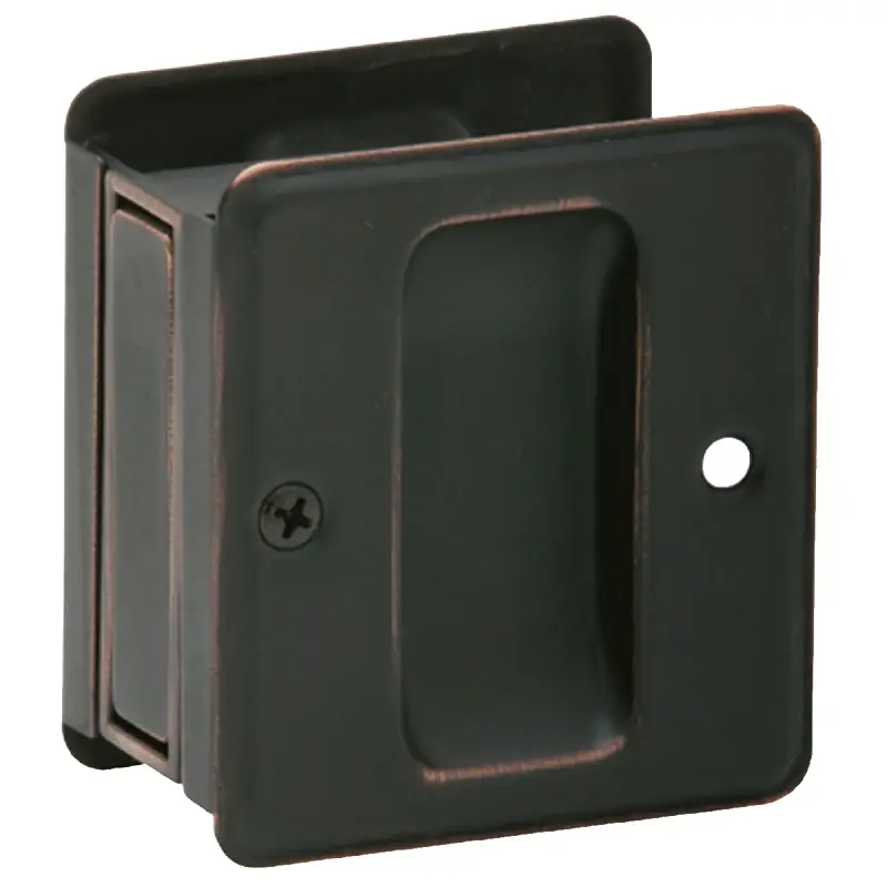 Aged Bronze Pocket Door Pull For 1-3/8 To 1-1/2 Inch Thick Doors