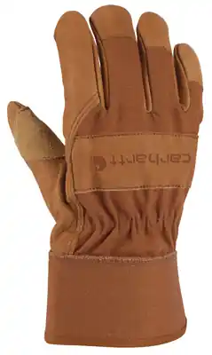 Grain Leather Work Gloves With Safety Cuff, Large, Model A518brn L