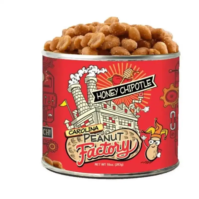 Honey Chipotle Peanuts – 10 oz Gourmet Snack Can 1in6 Snacks