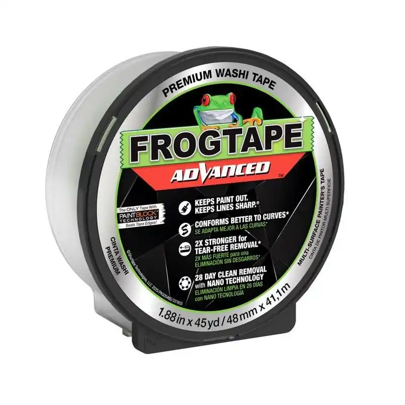 FrogTape Green Medium‑Hold Painter’s Tape – 45 yd Roll, 1.9‑in Wide, Washi Backing