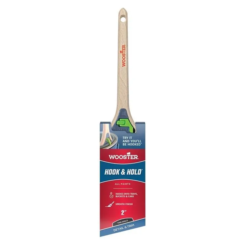Wooster Hook & Hold 5300‑2 Trim Paint Brush – 2‑Inch Soft Thin Angle With Polyester Bristles