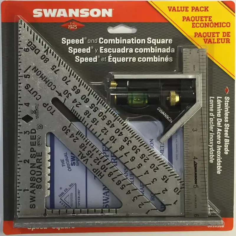 Swanson S0101cb Speed Square And Combination Square Bundle With Blue Book