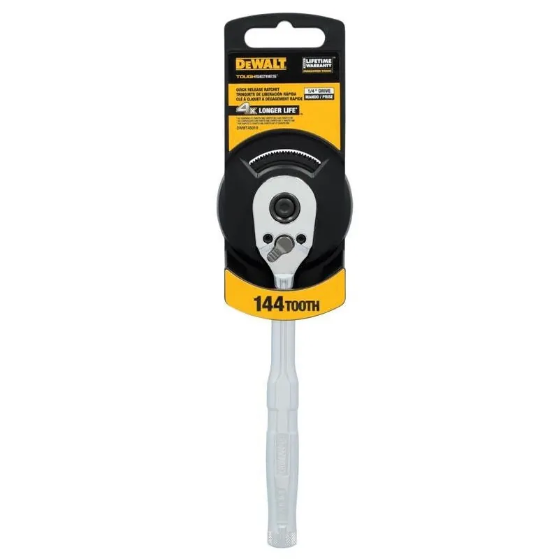 DeWalt ToughSeries 1/4‑Inch Quick‑Release Ratchet – 144‑Tooth Chrome Vanadium Steel Tool