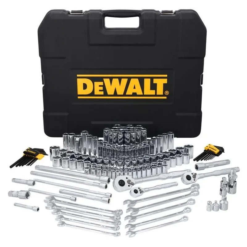 DeWalt ToughSeries 185‑Piece Metric/SAE Mechanic Tool Set – 1/4, 3/8 & ½‑Inch Drives