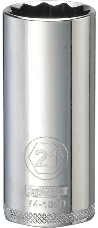 Metric Deep Socket, 12-Point, 3/8 In. Drive, 21mm