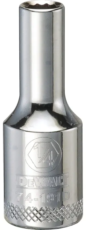 SAE Socket, Deep, 12-Point, 1/4 In., 3/8 In. Drive