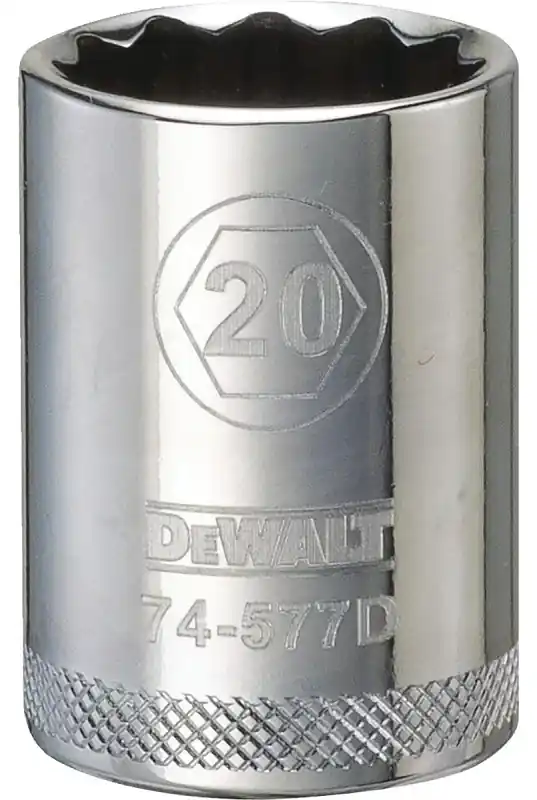 Metric Shallow Socket, 12-Point, 1/2 In. Drive, 20mm