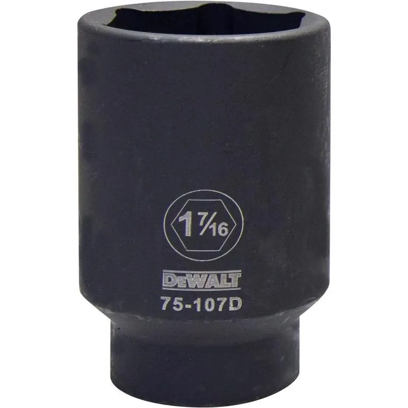 DeWalt SAE 6‑Point 1‑7/16‑in. × 1/2‑in. Deep Impact Socket – Heavy‑Duty Chrome Vanadium