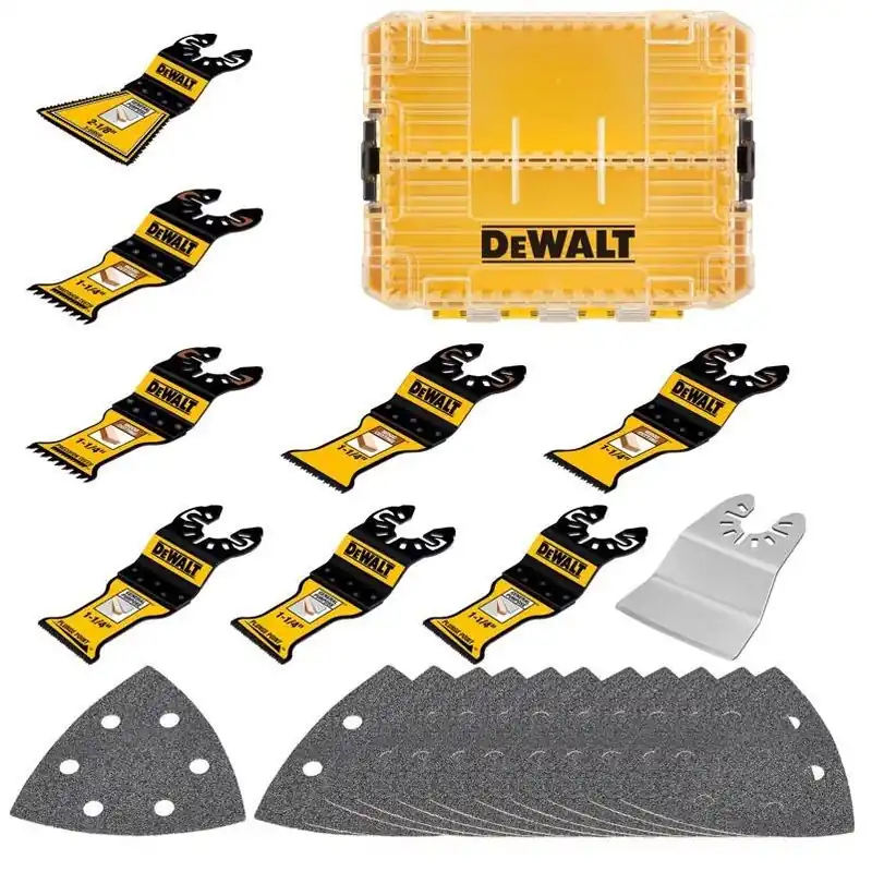 DEWALT DWA4221GSET 21‑Piece Bi‑Metal Oscillating Blade & Sandpaper Kit – Wood Cutting & Sanding