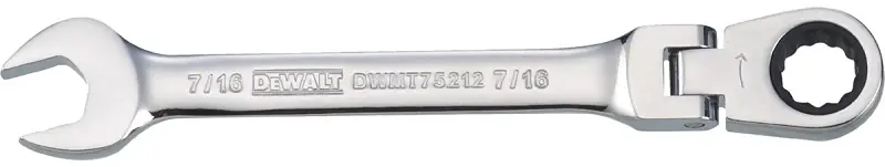 7/16 In. Flex Head Ratcheting Combination Wrench Model Dwmt75212osp