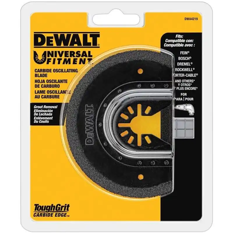 DEWALT DWA4219 3‑5/8‑in Steel Grout Removal Blade – Carbide Edge For Fast Cutting