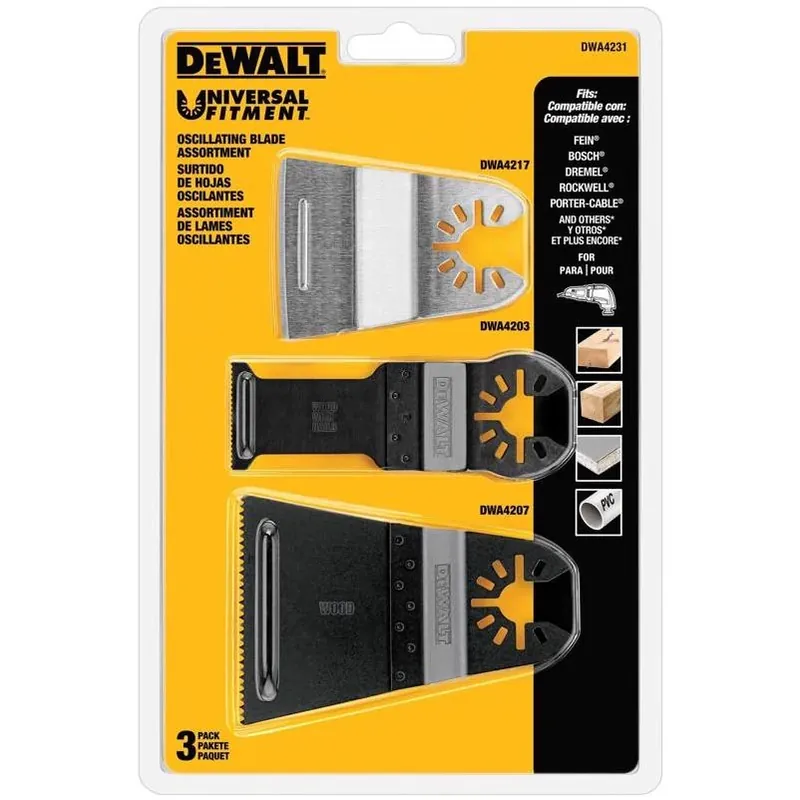 DEWALT DWA4231 Universal Fitment Oscillating Blade Kit – Scraper, Nail‑Cutting & Fast‑Cut Blades