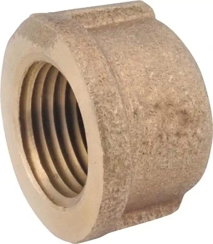 Pipe Cap Fitting, Lead Free Brass, 3/8 In.