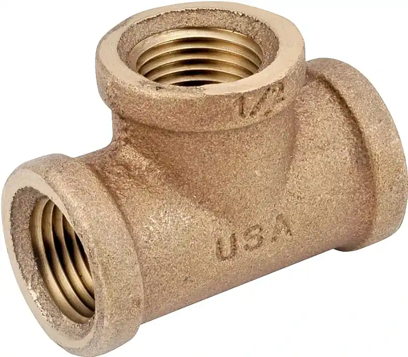 Pipe Tee, Rough Brass, 1/4 In.
