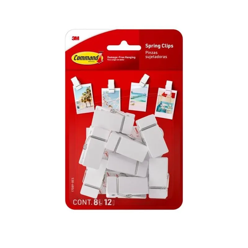 3M Command Medium Plastic Spring Clip – 1.5‑Inch Length, 8‑Piece Pack
