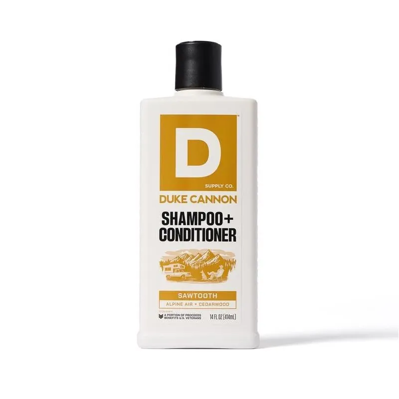 Duke Cannon Sawtooth Alpine Air & Cedarwood 2-in-1 Shampoo & Conditioner – 14 oz
